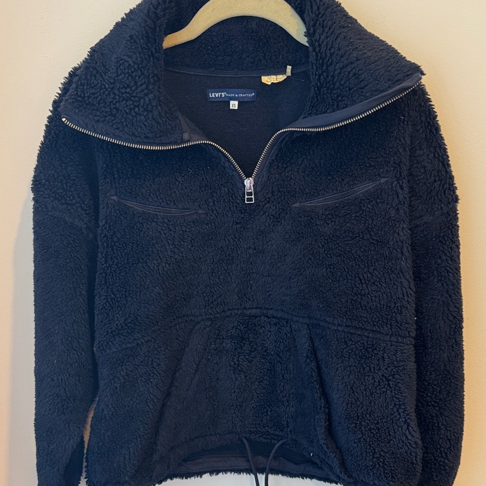 Levi's navy Fleece Quarter-Zip Jacket